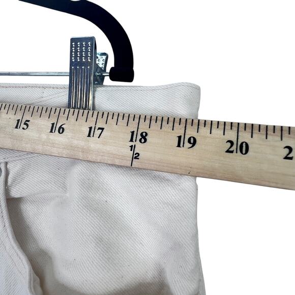 Everlane The Rigid Slouch Jeans Womens 32 Cream Button Fly Straight Leg Denim - Picture 7 of 12